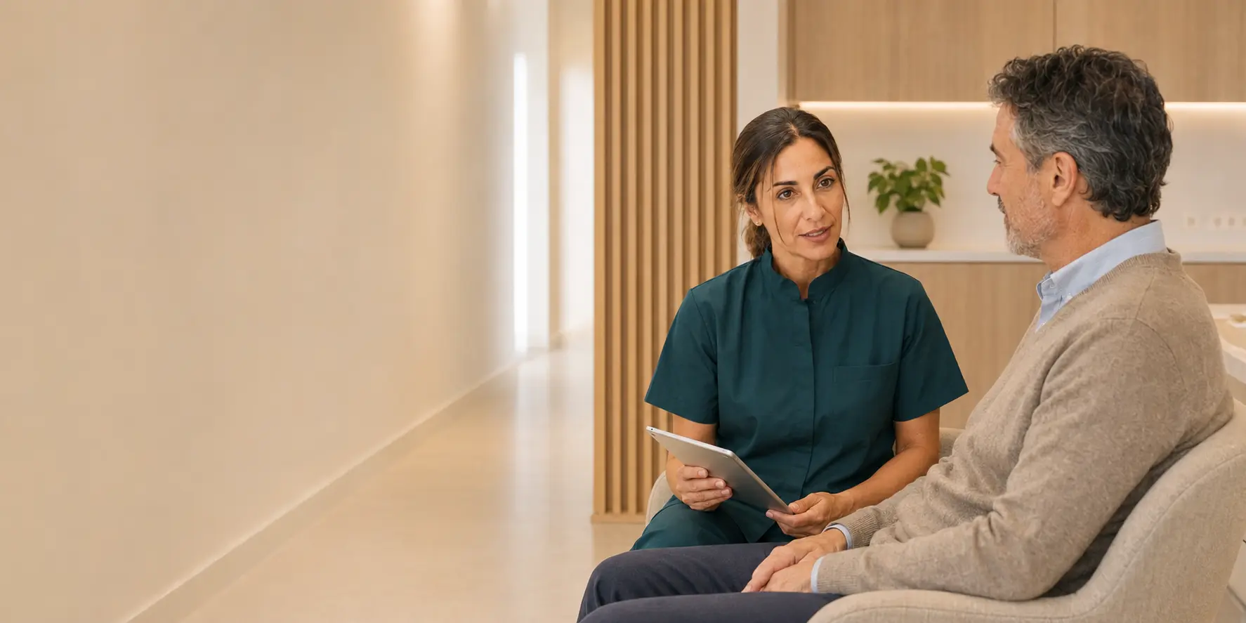 Paciente adulto durante una valoraci&oacute;n para tratamiento dental