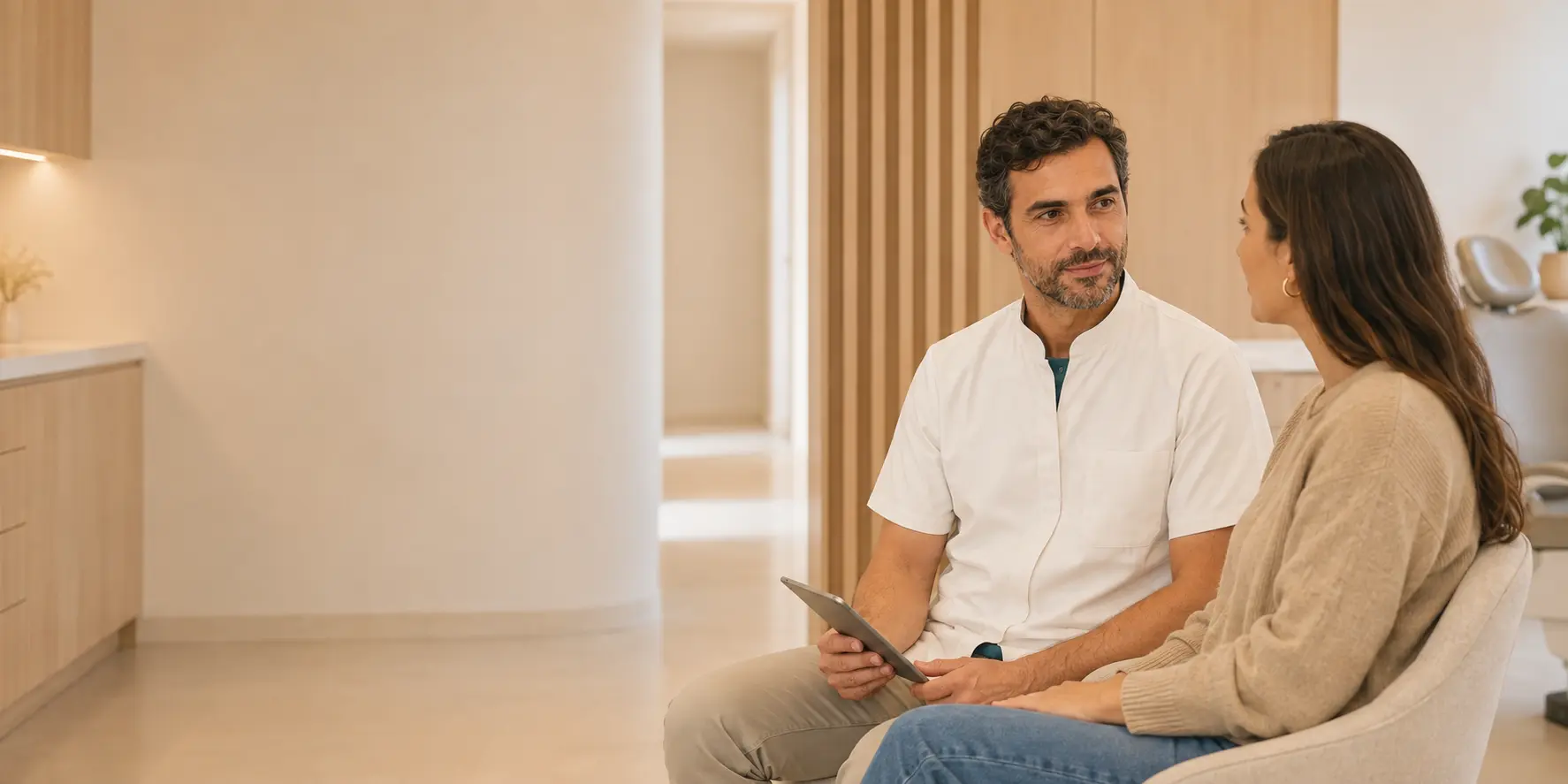 Paciente durante una valoraci&oacute;n de ortodoncia